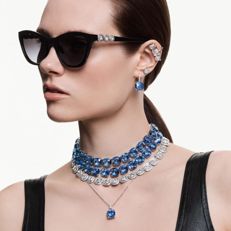 Swarovski Suncane naocale, Cat-eye oblik, SK6068, Crna